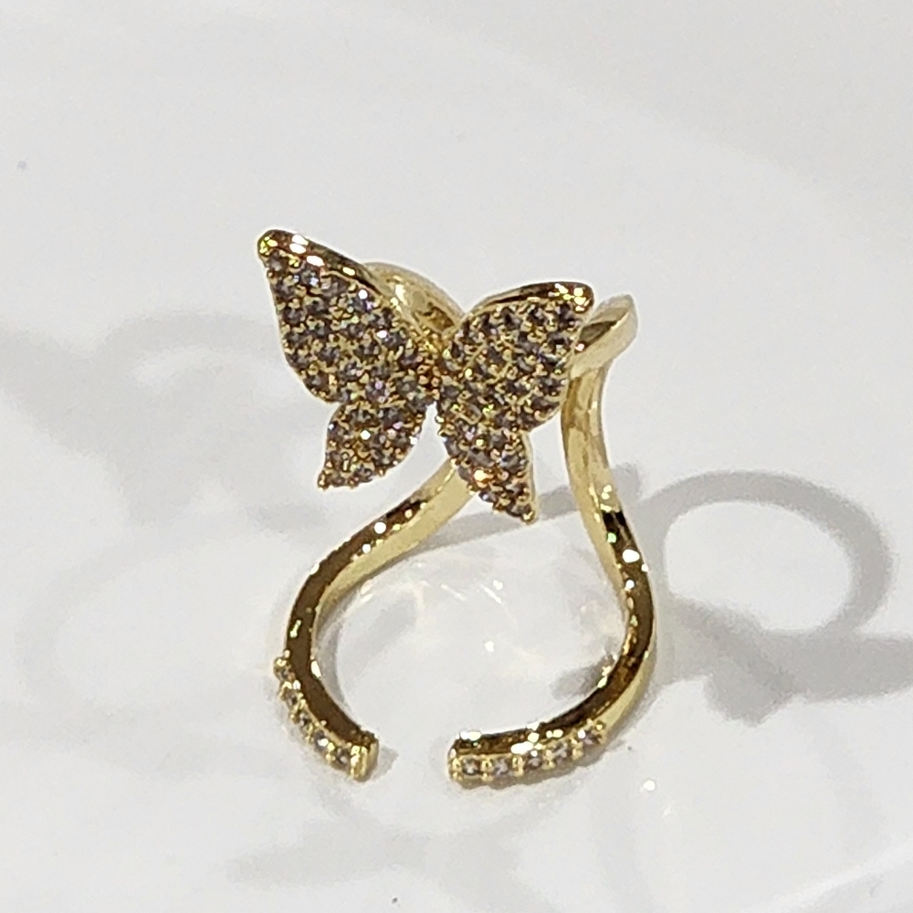 Gold‎ Plated Butterfly Finger Ring